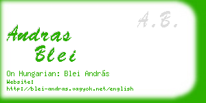 andras blei business card